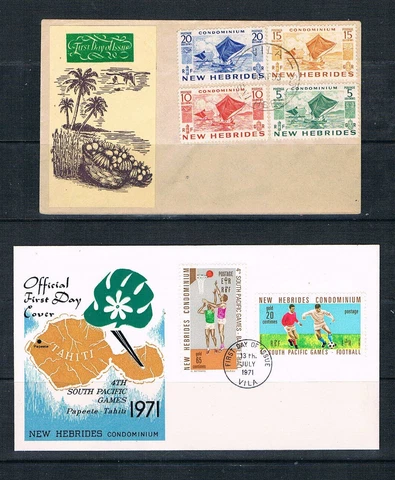 New Hebrides 1953/71 - 2 FDC's -Unaddressed- SC 66-69,146-147 [SG 68-71,149-150] Cover