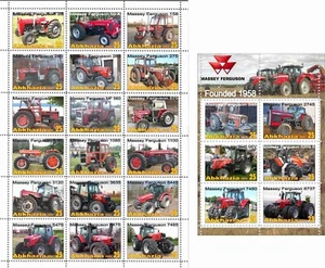 Stamp block+sheet Massey Ferguson 2021 Abkhazia issue Tractor Companies - Picture 1 of 1