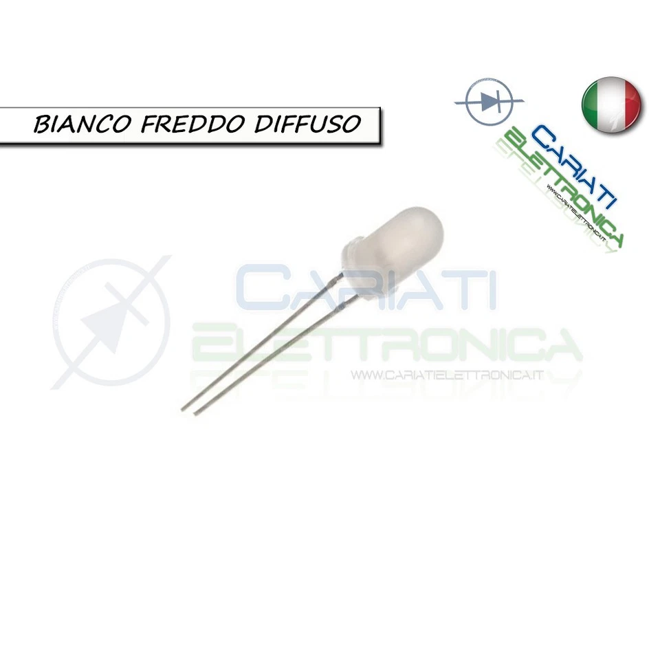 1000 pz Led 5mm Bianchi Bianco freddo luce Diffusa 8000mcd - Immagine 1 di 1