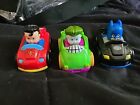 Fisher-Price Little People Joker Batman Superman Wheelies 3 Cars 2011 Mattel DC