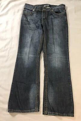 Pantalones de mezclilla Seven 7 para hombre 34x32 se adapta a 34x31 azul con solapa bolsillos corte bota Foto 1 de 4