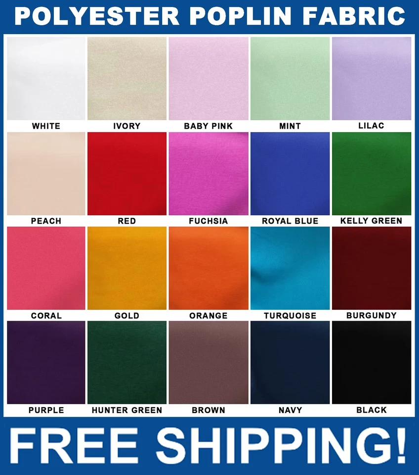 Polyester Poplin Fabric - 60" Wide - Solid - Sold by the Yard & Bolt - Image 1 of 1