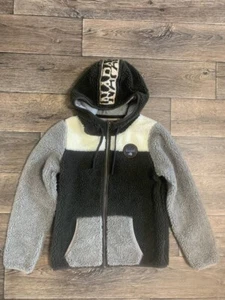 Napapijri teddy fleece jacket hoodie women Gorpcore size M - Picture 1 of 10