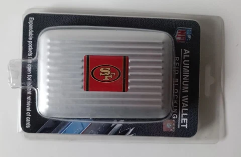Amino Aluminum Wallet RFID Blocking Featuring The SAN FRANCISCO 49ers. NEW Cover