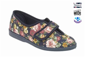 Pantuflas de sujeción táctil abiertas florales para dormir WILMA LS866 - Imagen 1 de 8