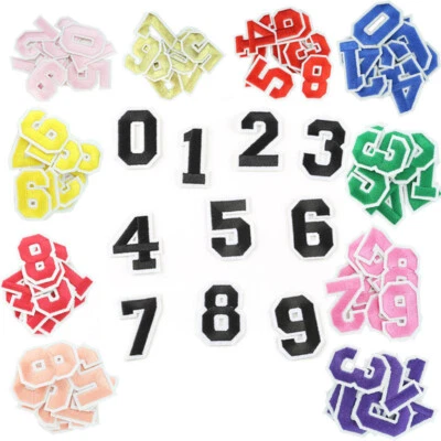 0 to 9 Number Set Embroidered Patches Iron On Sew On Badge Fabric Applique Deco - Image 1 of 4