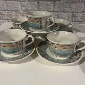 Churchill Jeff banks Ports of Call KABUL 5 x cups and saucers Immaculate - Picture 1 of 3