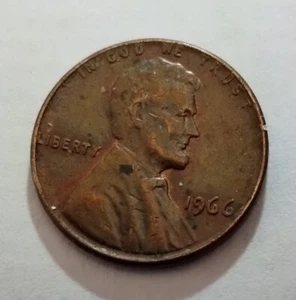 1966 P LINCOLN PENNY ERROR DDO. Lettering is on the rim and the year is DblDie. - Picture 1 of 11
