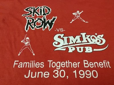 Camiseta RARA DE COLECCIÓN SKID ROW M 1990 90s Vs Simko's Pub Tour Concierto Banda de Hard Rock Foto 1 de 4
