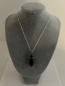 NATÜRLICHER AMETHYST Sechseck Glück lila Amulett Anhänger Halskette 22" STERLING Kette - Bild 1 von 3