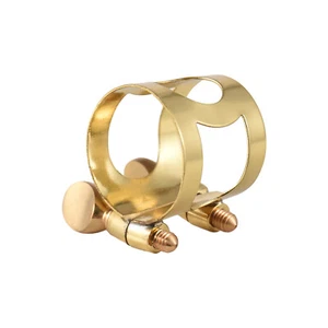 Alto Sax Mouthpiece Ligature Double Screws Saxophone Ligature Fastener Gold L5H6 - Picture 1 of 5