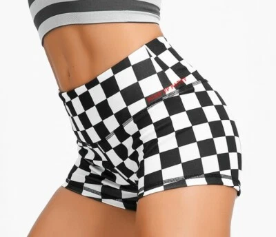 Push Up Patsy Gym/Booty Shorts - Checkers - image 1 of 4