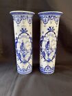 set of DELFT ceramic vases. Produced in Belgium. Decorated with ships