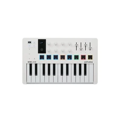 Arturia MiniLab 3 - Compact Universal MIDI Keyboard Controller - White - Image 1 of 2