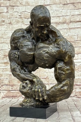 Culturista Hombre Muscular Torso Masculino Abstracto Bronce Estatua Escultura Arte Foto 1 de 4
