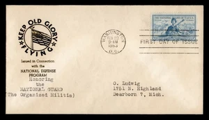 DR WHO 1953 FDC NATIONAL GUARD #1017 ON WWII PATRIOTIC CACHET k67248 - Picture 1 of 2