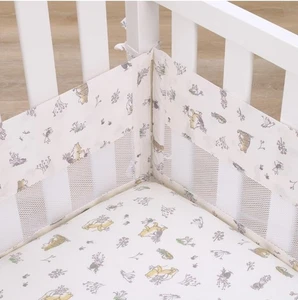 Disney Classic Pooh Secure-Me Crib Liner Naturally Friends Ivory & Taupe Piglet - Picture 1 of 8