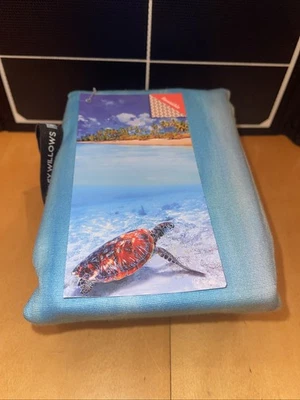 沙滩毛巾 Whitley Willows 双面超细纤维海龟海滩 35"x70" 全新 — 第 1/2 张图片