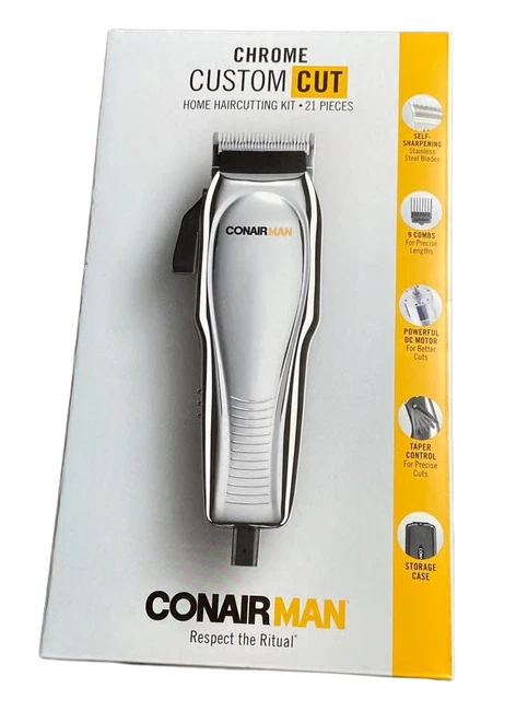 Recortadora de pelo Conair Man cromada corte personalizado, 21 piezas *NUEVA* Foto 1 de 1