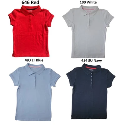 Nautica Youth Girl's Stretch Short Sleeve Collared School Uniform Classic Polo - Image 1 of 2