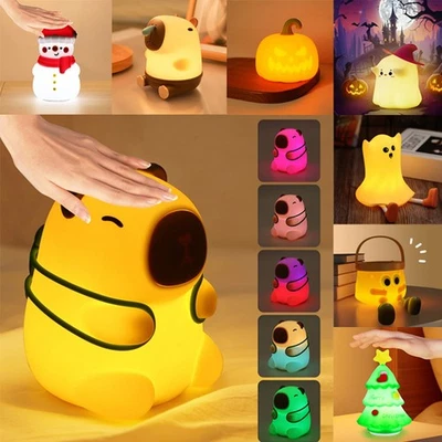 LED Nachtlicht Silikon Birne Licht Kinder Touch Lampe Wiederaufladbar Nachtlampe - Bild 1 von 4