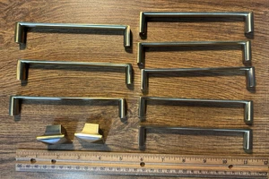 8 5" Hole Centers plus 2 1 1/8" Brushed Brass Solid Cabinet Pulls Drawer Handles - Picture 1 of 5