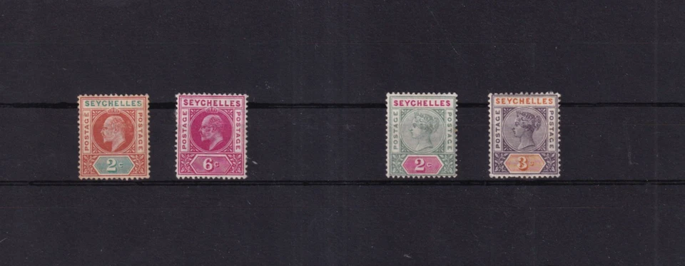 Sellos con bisagras SA53c Seychelles años 1890 - 1900 Reina Victoria Rey Eduardo VIII Foto 1 de 1