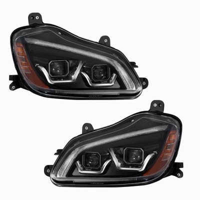 1Pair Black Headlight Assembly Full LED w/DRL Fit For 2013-2021 Kenworth T680 Foto 1 de 4