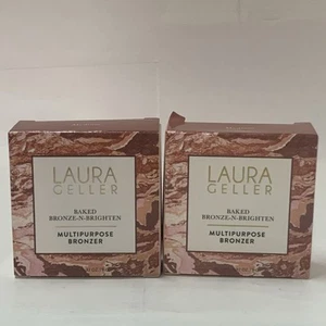 2x Laura Geller Baked Bronze N Brighten Bronzer Medium Multipurpose 0.32oz - Picture 1 of 5