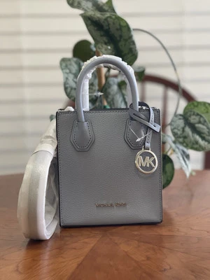 MICHAEL KORS MERCER XS NORTH SOUTH SHOPPER SHOULDER CROSSBODY BAG PALE BLUE - Image 1 of 4