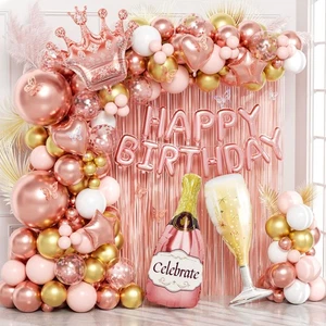 Decorazioni Compleanno Donna Oro Rosa, Decorazioni Buon Compleanno con Fri... - Foto 1 di 6