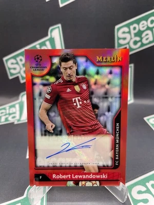 Topps Merlin's UCC 2022 Robert Lewandowski Red on Red 01/10 SSP SP Autograph - Image 1 of 4