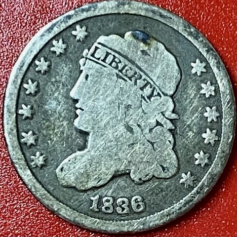 1836 CAPPED BUST HALF DIME LARGE 5C Cover