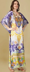 Long Caftan for Women Free Size Beach Cover Up Kaftan Maxi Gown Dress - Picture 1 of 3