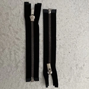 6” Black Separating Zippers Metal Teeth & sliders - Lot Of 10 - Picture 1 of 5
