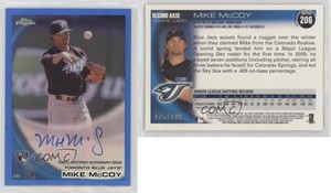 2010 Topps Chrome Blue Refractor /199 Mike McCoy #206 Rookie Auto RC