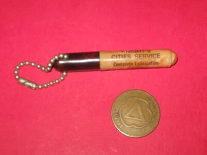 2 Vtg Cities Service Preferred Stock Gas Oil Brass Token & Adv Toothpick Holder - Picture 1 of 6