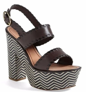 Diane von Furstenberg DVF Remy Tmoro Leather Platform Heel Sandals Size 7.5 - Picture 1 of 4