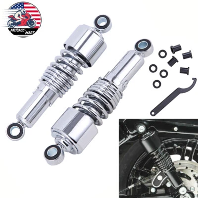 Chrome 10.5" Rear Shock Absorber Fit For Harley Sportster Dyna Touring Road King - Image 1 of 4