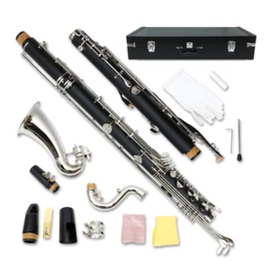 Low C Bass Clarinet Rubber Synthetic wood New Silver Nickel Plated Keys Case - Picture 1 of 7