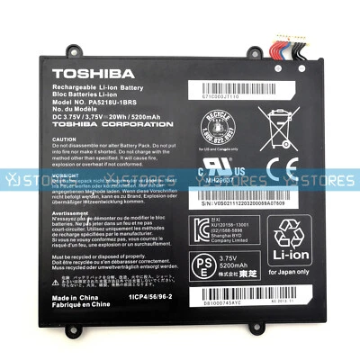 Batería Original PA5218U-1BRS OEM para Portátil Toshiba A204 AT10-B 3.75V 5200mAh Foto 1 de 2