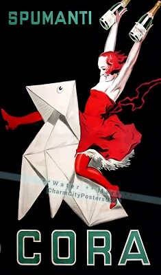 Cora Spumati 1926 Italian Liqueurs Vintage Poster Print Retro Style Wall Art - Image 1 of 4