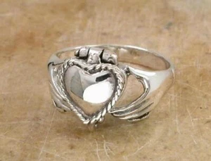 ANILLO VENENO CLADDAGH PLATA ESTERLINA ÚNICO talla 10 estilo # r0788 - Imagen 1 de 1
