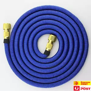 5M - 50ft Flexible Expandable Garden Hose No-Kink Water Hose Pipe Brass Fittings - Picture 1 of 10
