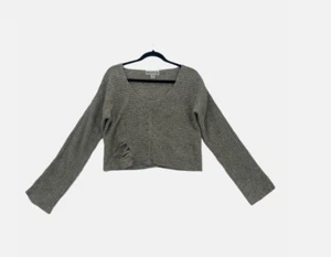 Wildfox Sweater Womens Size XS Cropped Ripped Distressed Speckled Terra Cut Out - Picture 1 of 11