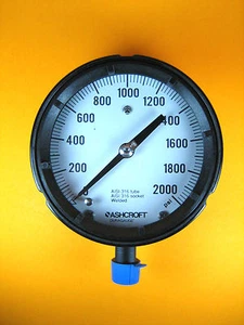 Ashcroft - 45-1279-SS-04L, 0-2000 psig, Duragauge 4-1/2" Pressure Gauge - Picture 1 of 5
