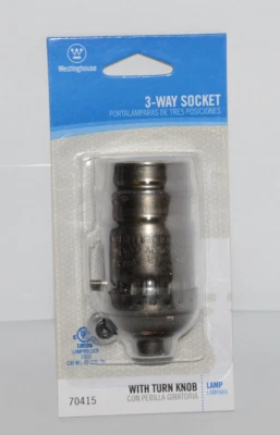 Westinghouse 70415 - 2-3/4" Brown Finish Three 3-Way Lamp Socket w/ Turn Knob - Image 1 of 4