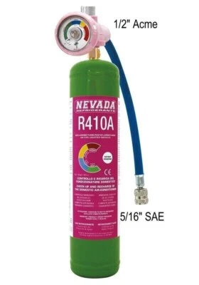 KIT COMPLET RECHARGE DE GAZ RÉFRIGÉRANT R 410a BOUTEILLE 800g 990 ml CLIMATISEUR - Photo 1/3