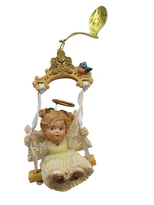 1996 Ashton Drake Heirloom Ornament Wishing You Carefree Days Hollyday Angel - Picture 1 of 8