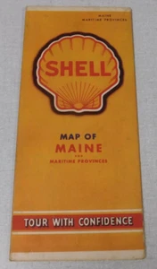 1940's Shell oil company gas station map of Maine Maritime Provinces - Picture 1 of 4